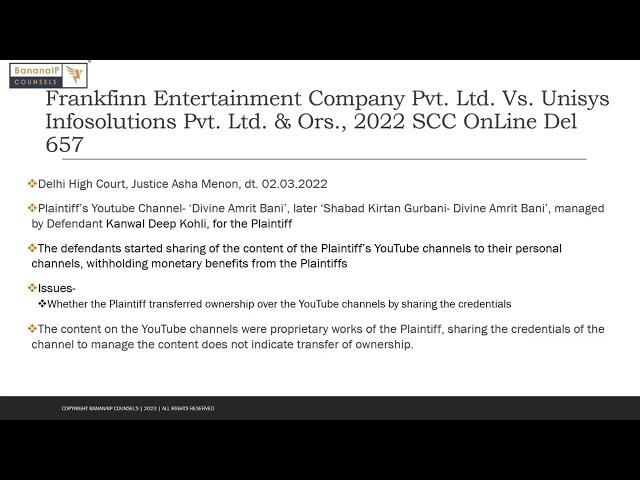 Frankfinn Entertainment Company Pvt  Ltd  Vs  Unisys Infosolutions Pvt  Ltd  & Ors - Text & Context