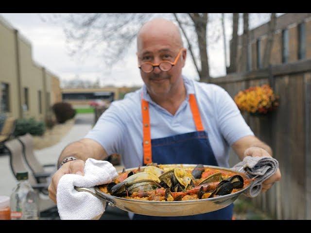 Andrew Zimmern Cooks: Grilled Seafood Paella