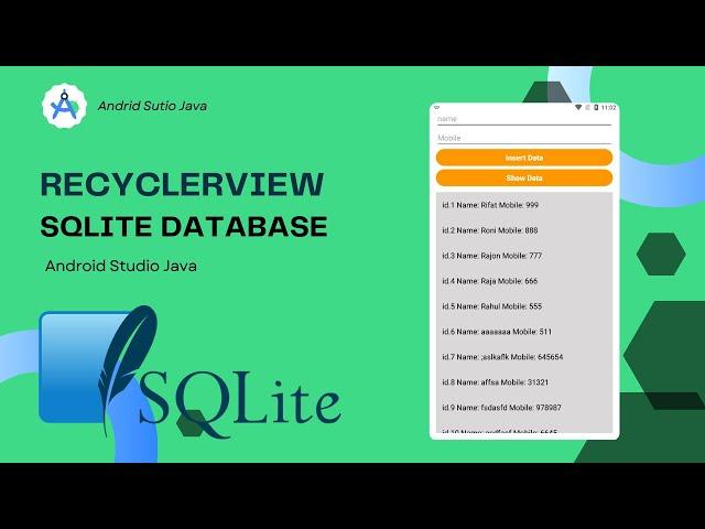 SQLite Database Data View in RecyclerView in Android Studio Java ||SQLite Database Tutorial