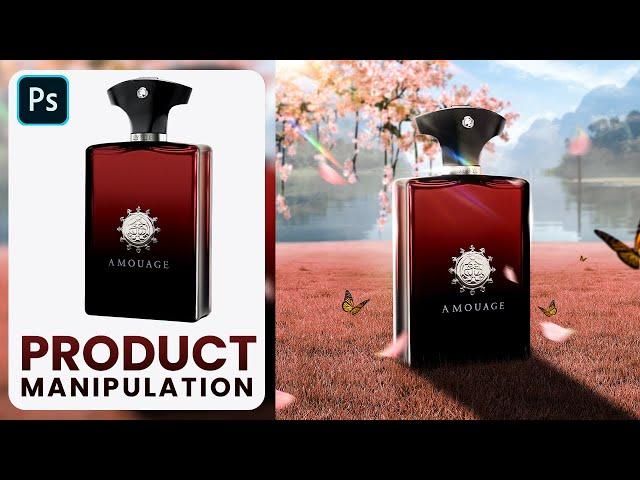 Product Manipulation in Photoshop | Perfume Advertising Design | Poster Design in Photoshop