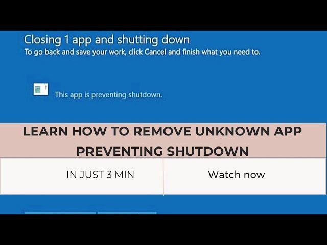 How To Disable This App is Preventing shutting down or Restart Screen 2022