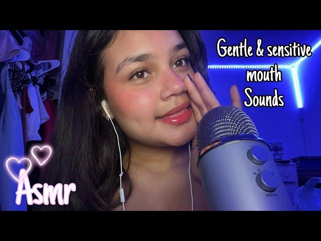 SENSITIVE & gentle mouth sounds, finger fluttering and hand movements | ASMR