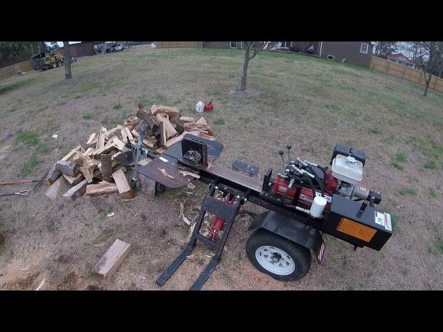 American CLS Log Splitter use and review.  Splitting oak firewood.