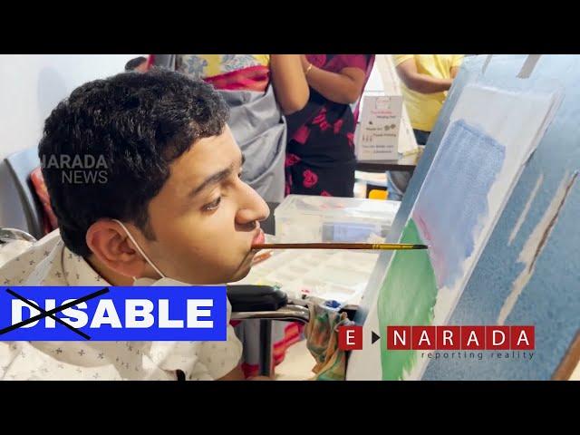 Disabled artist uses mouth to paint | Divyang | Joyal K Biju | Art Mantram