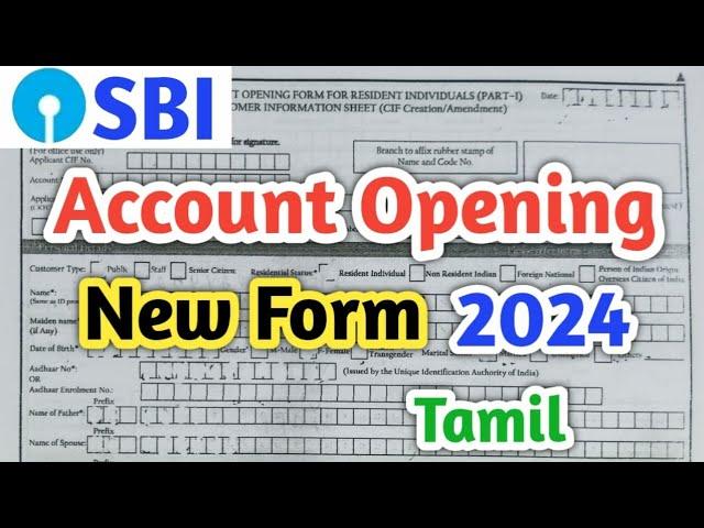 SBI New Account Opening Form Fill Up 2024/SBI Account Open Form Fill Up Tamil