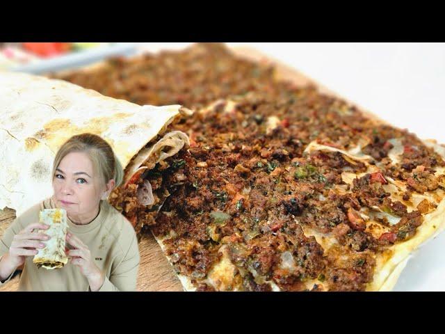 I tried the viral phyllo lahmacun.