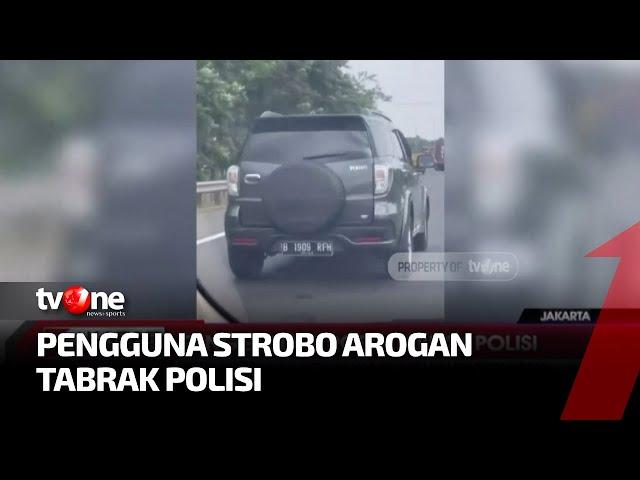 Mobil Pelat RFH Pakai Strobo Tabrak Polisi | Kabar Utama tvOne