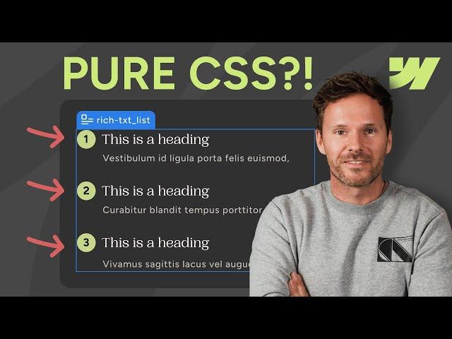 Create AUTOMATIC LISTS in Webflow with CSS COUNTERS (MUST WATCH!)