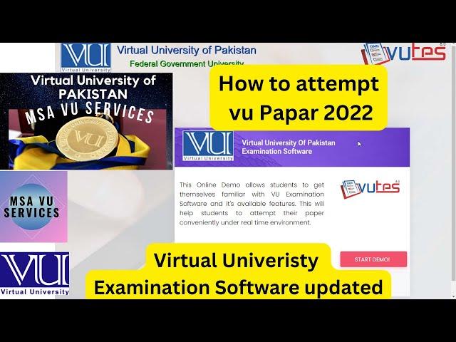 Virtual University Examination Software Updated 2022, how to take vu paper, vu exam demo,#vutes #vu