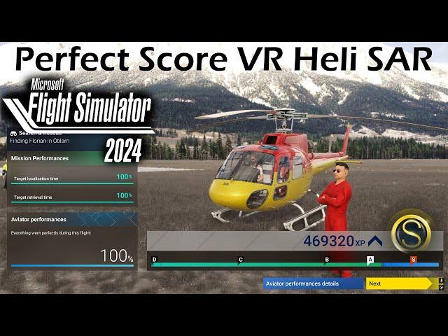 100% Score VR Heli Search & Rescue MSFS 2024 Real Heli Pilot