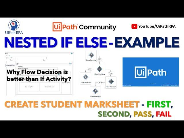 Nested If Else Statement UiPath | Create Student Marksheet in UiPath | UiPathRPA