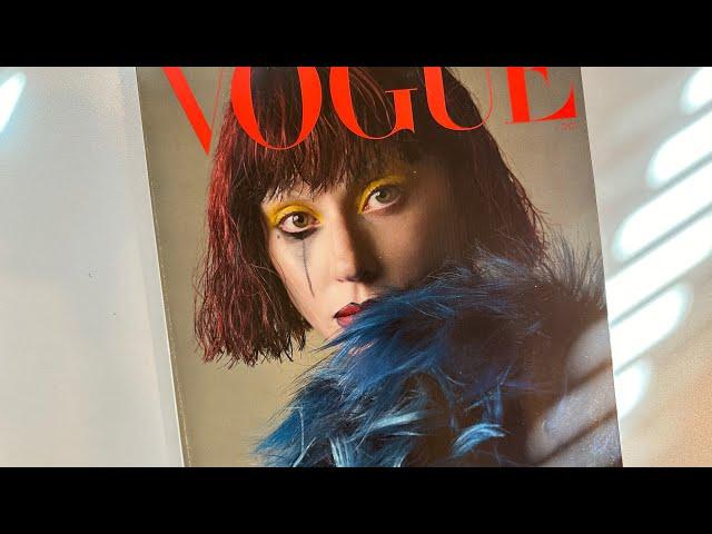 ASMR Vogue magazine October 2024 (whispering, page turning, tracing, tingles)