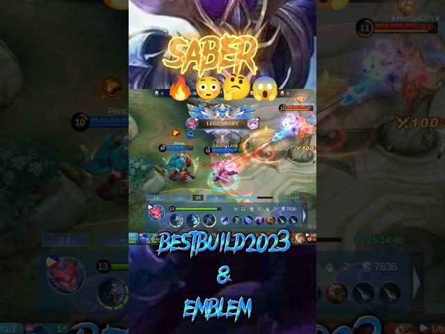 SABER TOP GLOBAL BESTBUILD2023  #mobilelegends #shortsvideo #shortvideo #shorts #short #topglobal