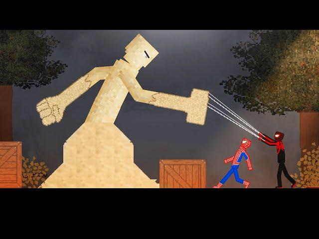 Spider-Man and Miles Morales vs Sandman in People Playground