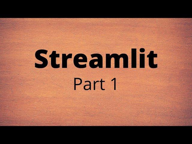 Streamlit (Part 1) - Start with VS Code