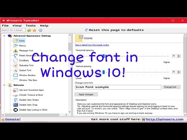 How to change the system font in Windows 10!