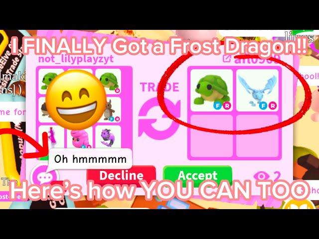 I FINALLY Got A FROST DRAGON! Here’s How You Can TOO! Growing My Inventory Adopt me Trading