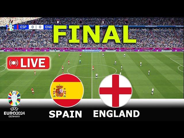 LIVE : SPAIN vs ENGLAND - FINAL | UEFA EURO 2024 - MATCH LIVE TODAY | REALISTIC PES GAMEPLAY