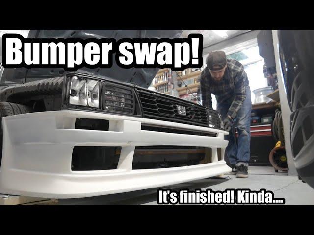 Finishing the AE86 bumper swap on my Subaru Brat (kinda)