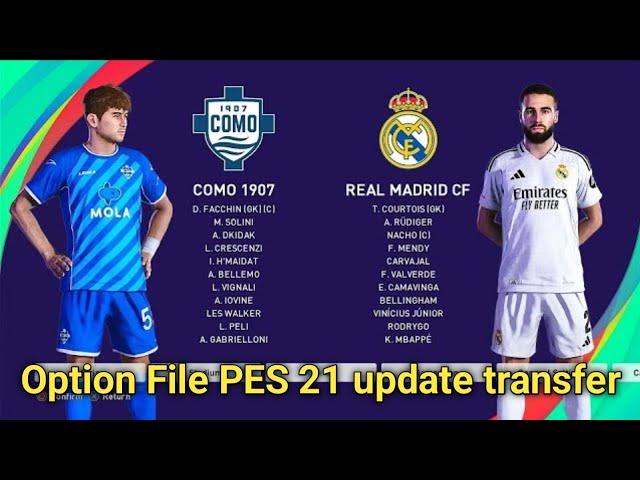 Option File PES 2021 update transfer summer V1 Free Download Gratis PS4 PS5