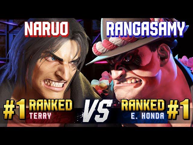 SF6 ▰ NARUO (#1 Ranked Terry) vs RANGASAMY (#1 Ranked E.Honda) ▰ High Level Gameplay