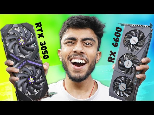 RTX 3050 VS RX 6600! 1080p Hard Gaming Test! Best GPU Under 20,000/RS Nvidia vs Amd ️