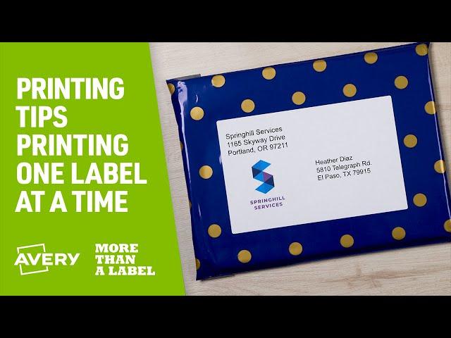 How to Print a Shipping Label One at a Time with Avery Products