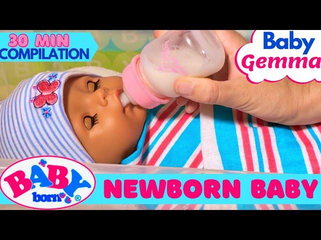 Newborn Baby Born Gemma! Home From The Hospital, Feeding, Changing & Bath! 30 Minute Compilation!