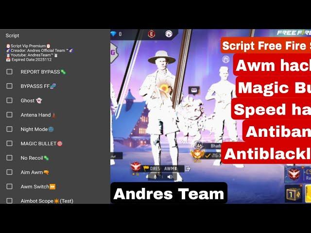 Free Fire Script Hack OB47+ Aimbot Sniper Quick Switch Bypass Rank Working