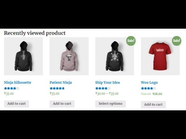 6) Woocommerce Plugin Development: Recently Viewed products