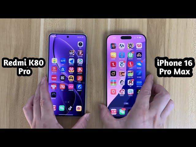 Redmi K80 Pro Vs IPhone 16 Pro Max Speed Test!