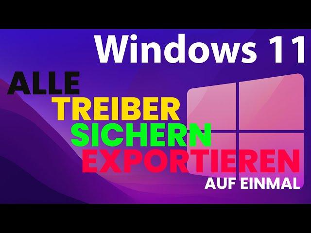 Installierte Treiber sichern, exportieren auf einmal unter Windows 11