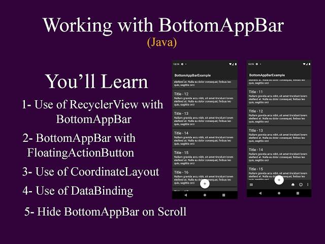 Working with BottomAppBar | Hide on Scroll | RecyclerView | ProCodeGuru