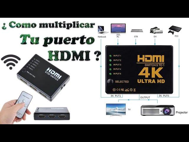 Como conectar varios dispositivos a un puerto HDMI de tu TV o Pantalla. Switch HDMI 5 x 1