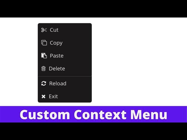 Create Custom Right Click / Context Menu using HTML, CSS & JavaScript