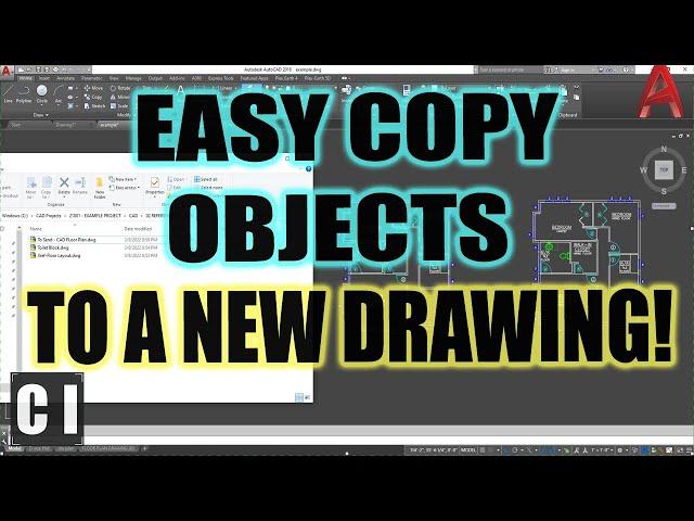 AutoCAD How To Copy Objects Into A New Drawing Instantly - WBlock Tips | 2 Minute Tuesday