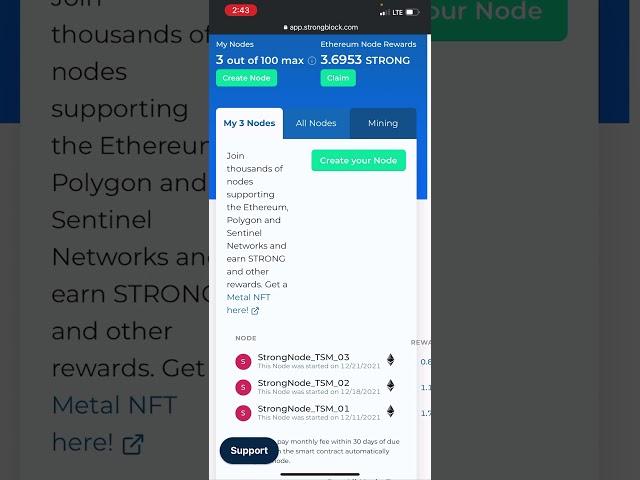 $2000 Passive Income a Month | StrongBlock Nodes Update - Patreon.com/butimnotatrader