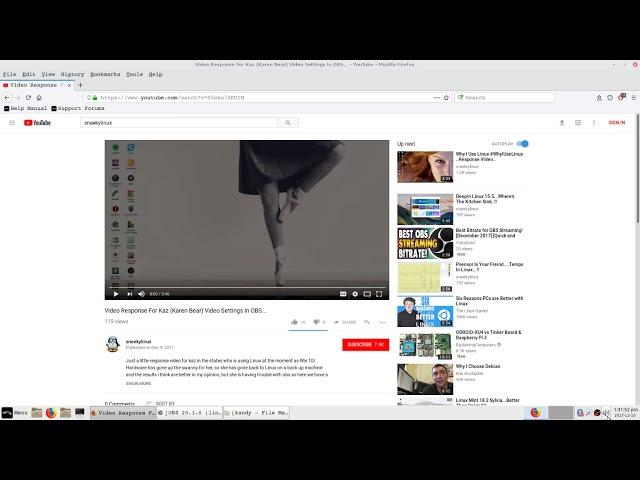 Linux Lite 3.6 : Video Response : to  "SneekyLinux"  his Video Settings he showed me In OBS