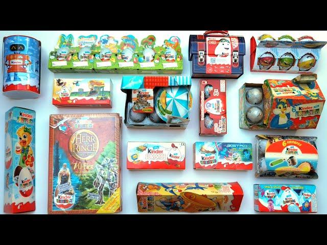 Unpacking the time capsule 1998 - 2017 | Kinder Surprise Eggs of 15 packages - 60 eggs | KSE