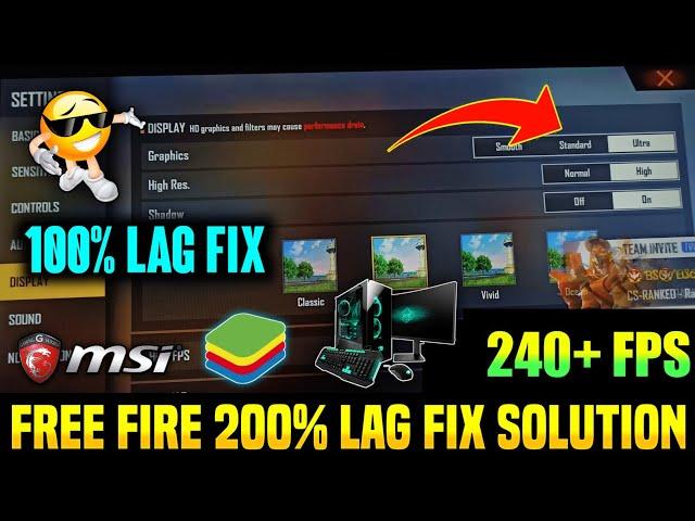 How To Fix Free Fire Lag Issue In Bluestacks || Solve Free Fire Lagging Issue In Laptop And PC