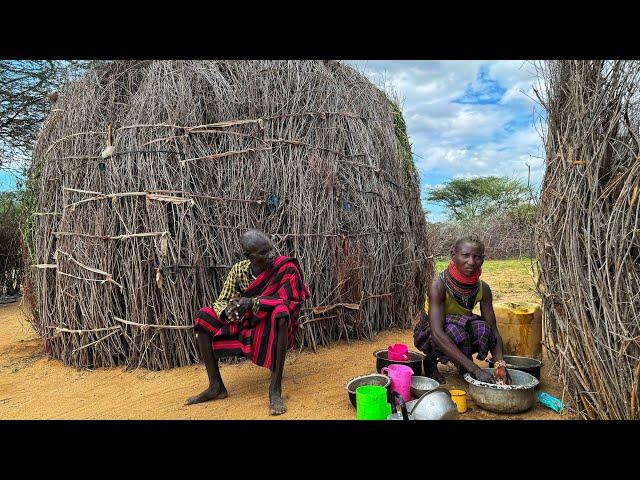 African village life#cooking  Village food cassava and  African Tea for breakfast