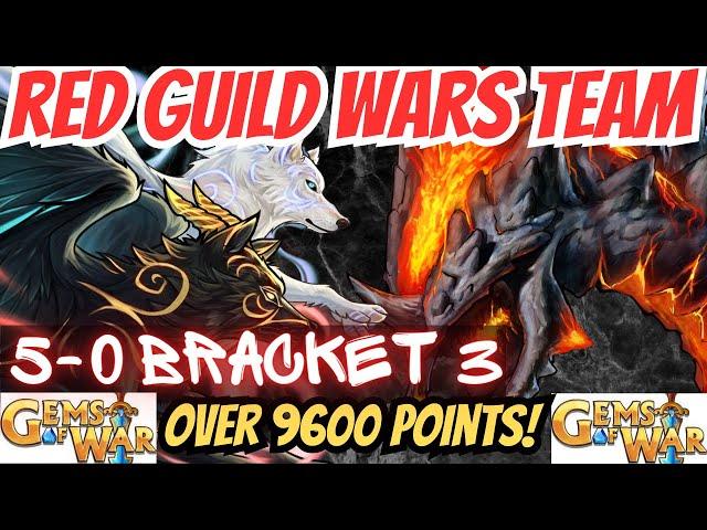 Gems of War RED GUILD WARS TEAM over 9600 points bracket 3 | Sinny created 5-0 not seen often