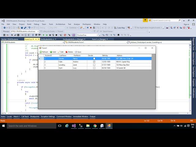 C# Tutorial - Insert update delete view data in database from DataGridView #1 | FoxLearn