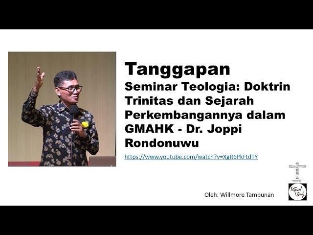 Tanggapan #2 Seminar Trinitas - Dr. Joppi Rondonuwu - 9 November 2019 - Willmore Tambunan