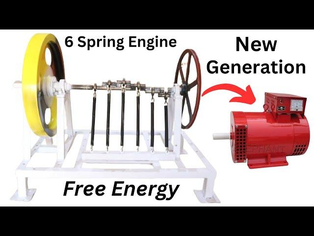 6 Spring Machine Free Electricity Generator Build Real Spring Flywheel Machine Free Energy