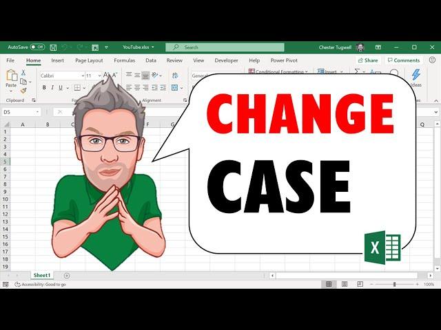 Excel Change Case With or Without Formula - Upper, Lower, Title Case