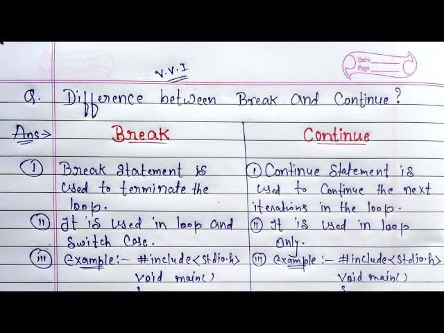 Difference between break and continue statement | Break jump statement vs Continue jump  statement