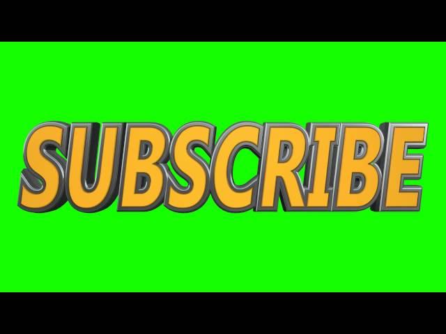 subscribe 3d text in green screen free stock footage