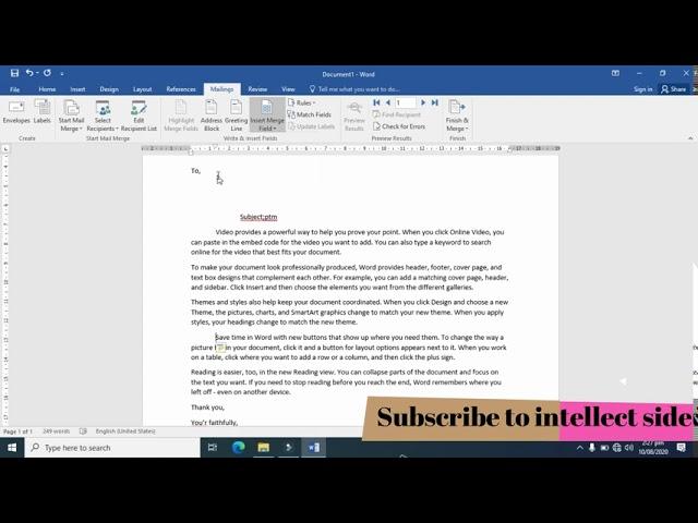 How to send One email to multiple  recipients in ms word