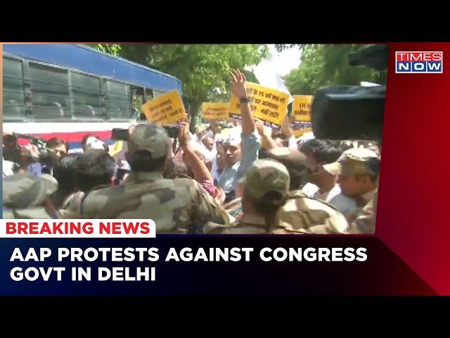 AAP Stages Protest Outside Congress HQ Against Gehlot Govt Over Dalit Boy Death | Latest News